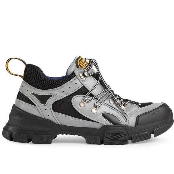 GUCCI X SEGA Mesh Technical Canvas Calfskin Reflective Mens Flashtrek Sneakers - Picture 1 of 15